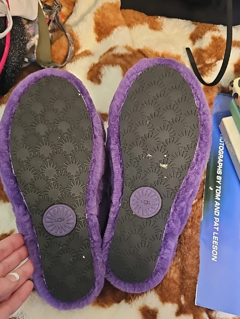 UGG Plush Purple Slippers - Picture 2 of 3